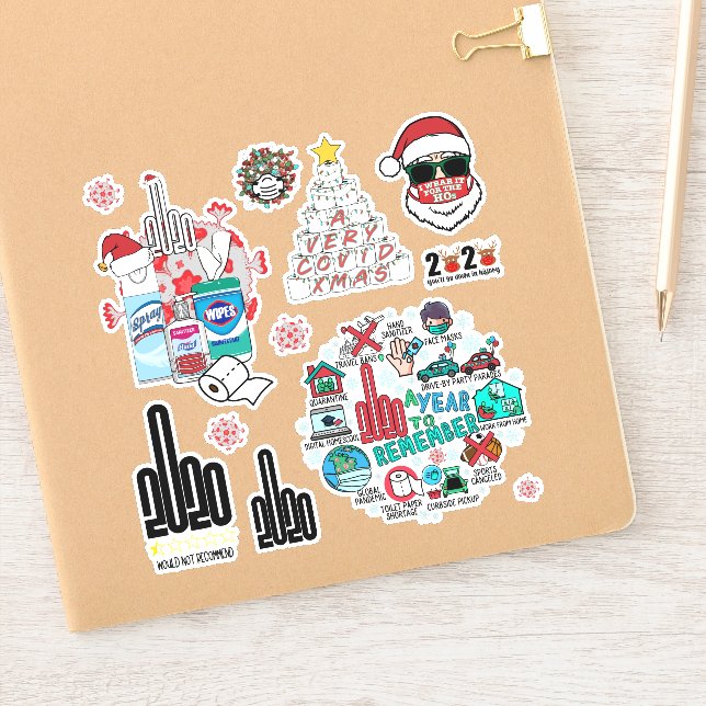 Adesivo Embalagem de 12 Vinhetas de Natal de Quarentena Ul (Notebook)