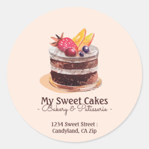 Adesivo Embalagem de cupcake de bolo de água