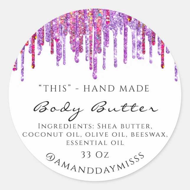 Adesivo Embalagem de Manteiga Corporal Cosméticos Unidades (Frente)