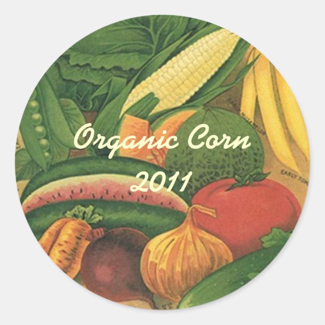 Adesivo Embalagem de sementes de Sticker Vintage Círculos  (Frente)