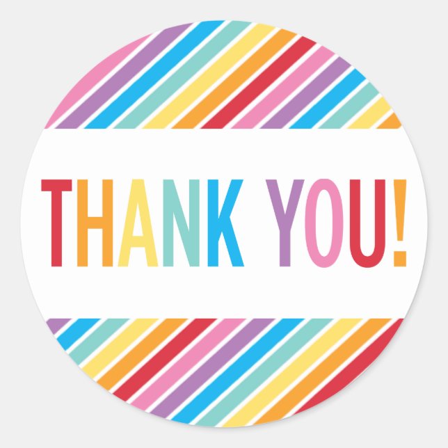 Adesivo EMBALAGEM OBRIGADA A COBRINÇAS letras do arco-íris (Frente)