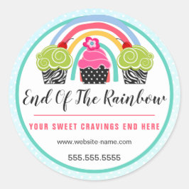 Adesivo Embalagem para panificação de arco-íris e Cupcakes