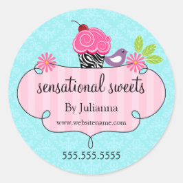 Adesivo Embalagem para panificação de Cupcake Whimsical
