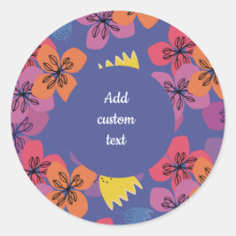 Adesivo Embalagem personalizada de flores azuis florais