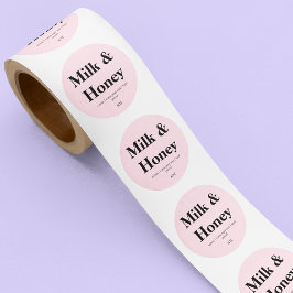 Adesivo Embalagem Rosa Bege Marca de Vela Artesanal