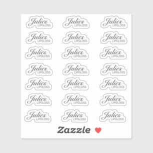 Adesivo Embalagem Simples de Brilho Labial Logotipo Marca