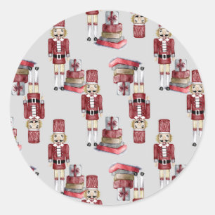 Adesivo Embalagens de Noz Vermelho Natal Aquarela