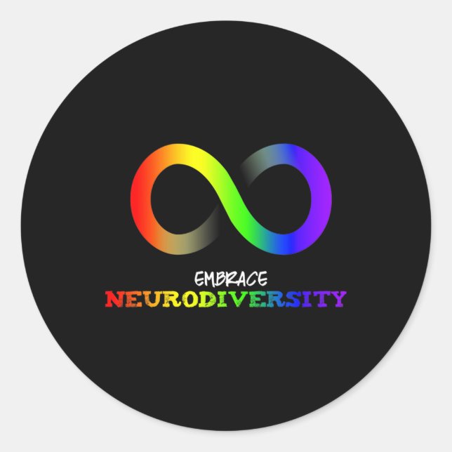Adesivo Embarcar Neurodiversity Autism Asd Adhd Rainbow In (Frente)