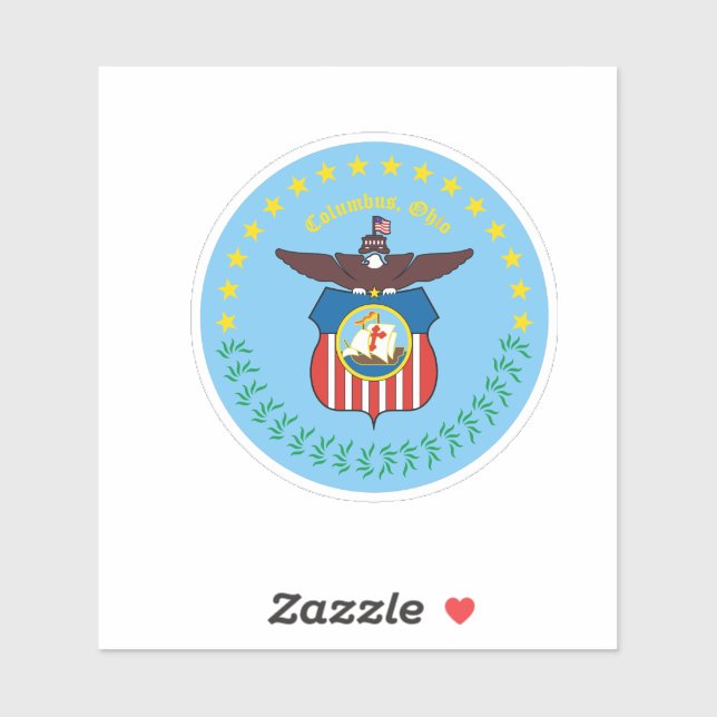 Adesivo Emblem de Columbus, Ohio Vinyl Sticker (Folha)