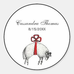 Adesivo Emblem de repouso de ovelhas com velo heráldico