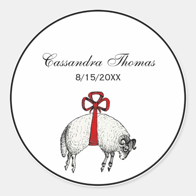 Adesivo Emblem de repouso de ovelhas com velo heráldico (Frente)