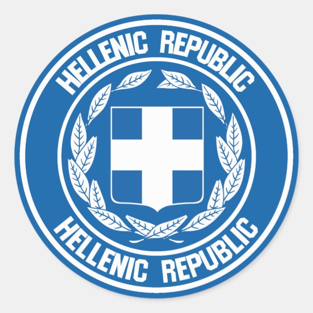 Adesivo Emblem grécia redonda (Frente)
