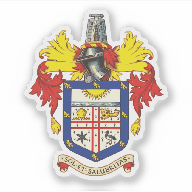 Adesivo Emblem of the town of Bexhill-on-Sea, England (Frente)