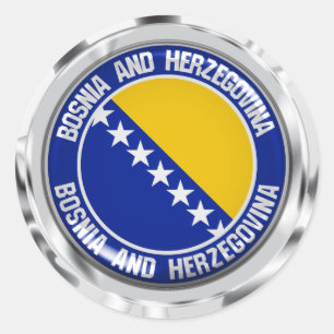 Adesivo Emblem redonda da Bósnia-Herzegovina