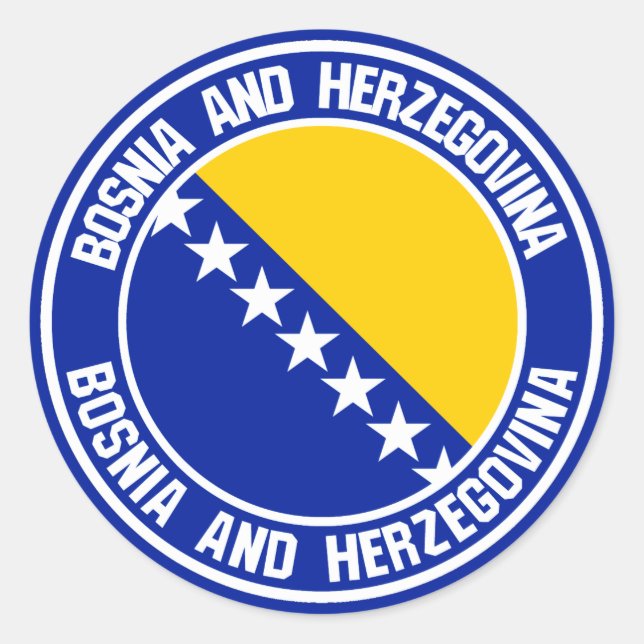 Adesivo Emblem redonda da Bósnia-Herzegovina (Frente)