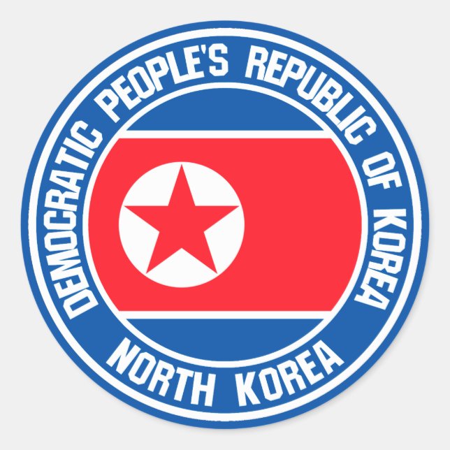 Adesivo Emblem redonda da Coreia do Norte (Frente)