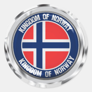 Adesivo Emblem redonda da Noruega