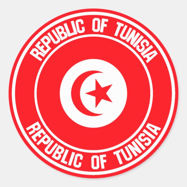 Adesivo Emblem redonda da Tunísia (Frente)