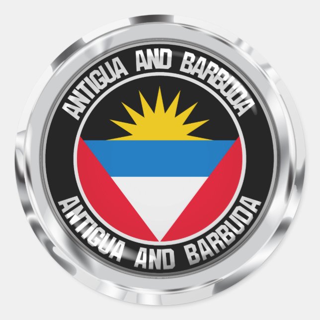 Adesivo Emblem redonda de Antígua e Barbuda (Frente)
