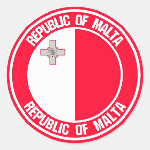 Adesivo Emblem redonda de Malta