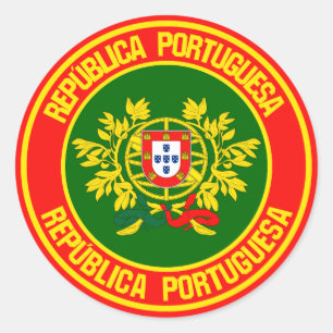 Adesivo Emblem redonda de Portugal