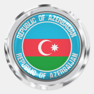 Adesivo Emblem redonda do Azerbaijão