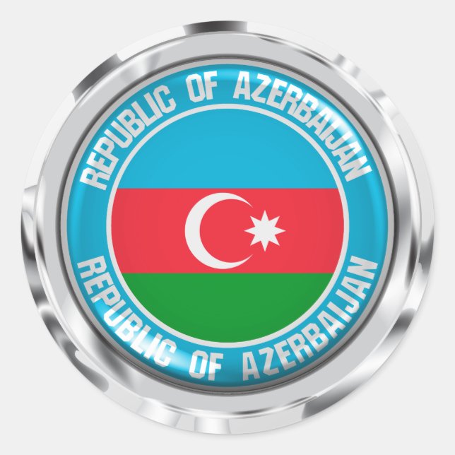 Adesivo Emblem redonda do Azerbaijão (Frente)