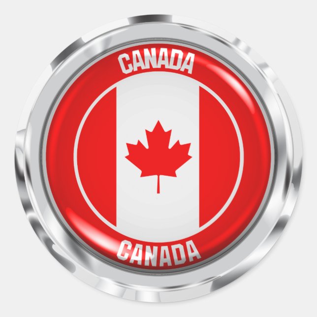 Adesivo Emblem redonda do Canadá (Frente)