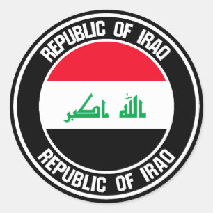 Adesivo Emblem Redonda do Iraque