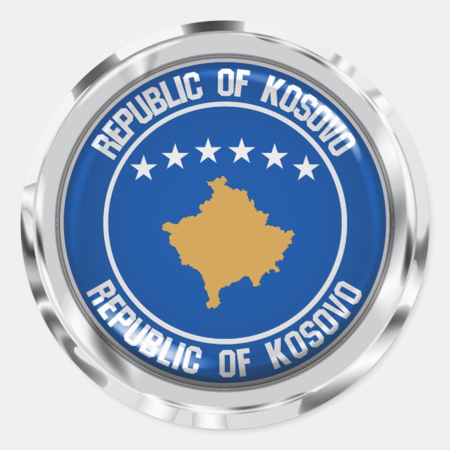 Adesivo Emblem Redonda do Kosovo (Frente)