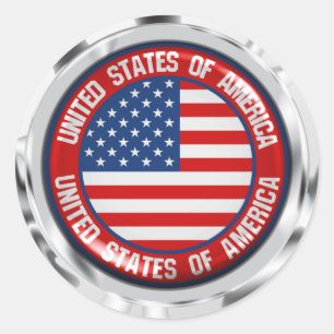 Adesivo Emblem redonda dos Estados Unidos