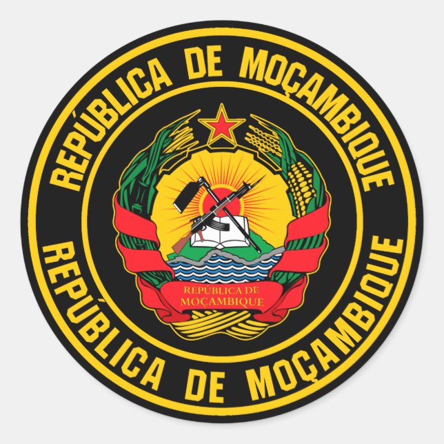 Adesivo Emblem redonda em Moçambique (Frente)