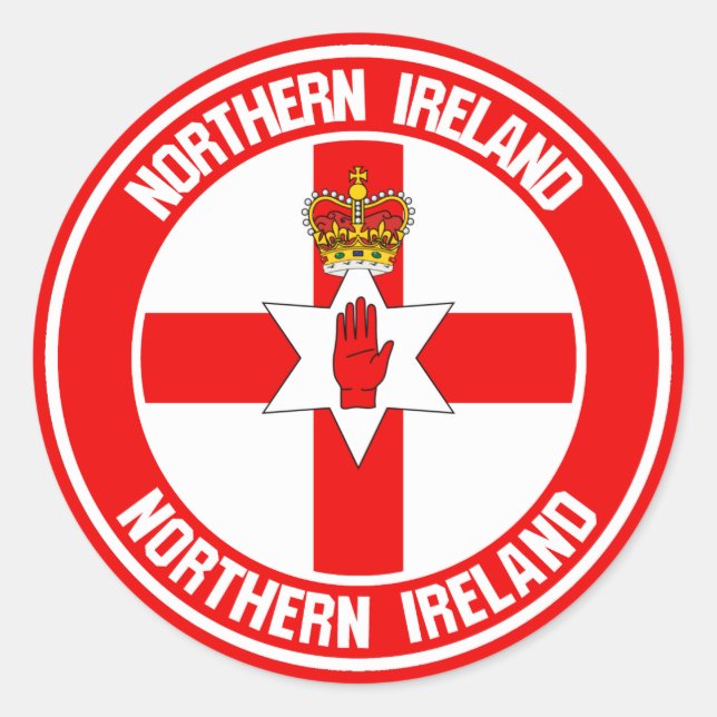 Adesivo Emblem redonda para a Irlanda do Norte (Frente)