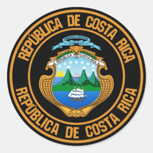 Adesivo Emblem redondo da Costa Rica