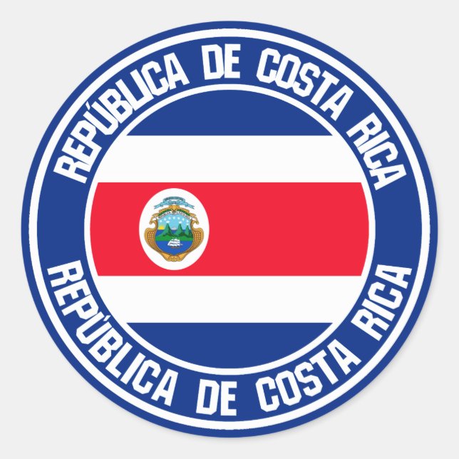 Adesivo Emblem redondo da Costa Rica (Frente)