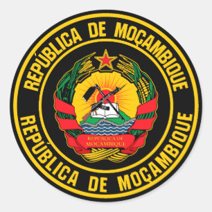 Adesivo Emblem redondo de Moçambique
