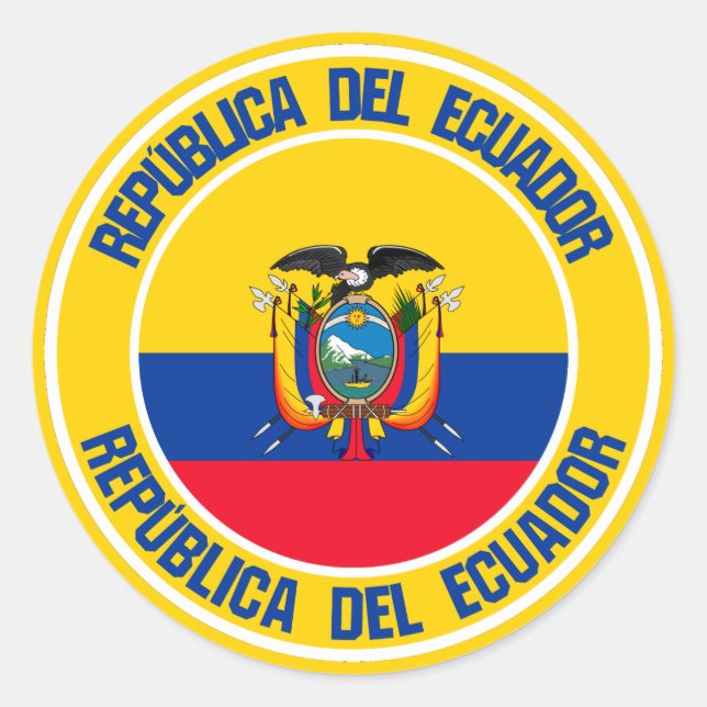 Adesivo Emblem redondo do Equador (Frente)