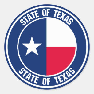 Adesivo Emblem redondo do Texas