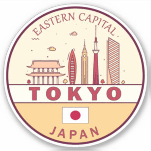 Adesivo Emblem Skyline Cidade do Japão em Tóquio