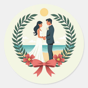 Adesivo Emblem Sticker de Casamento de Praia