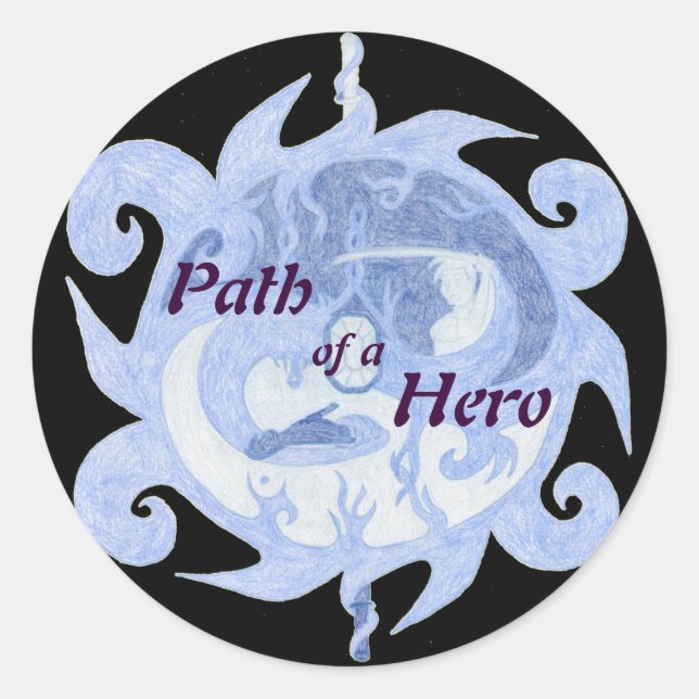 Adesivo Emblema "Caminho de um Herói" (com título) (Frente)