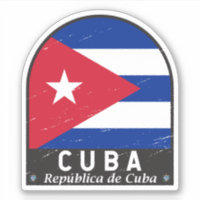 Emblema com bandeira de Cuba - Vintagem em desgast