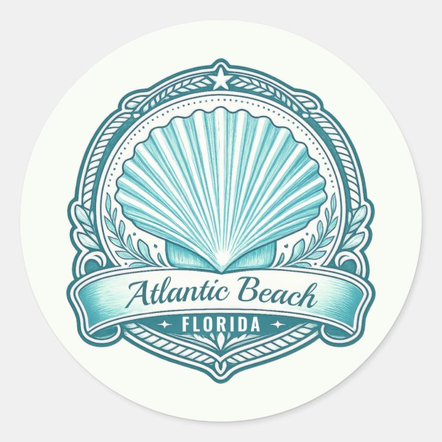 Adesivo Emblema Costeiro de Atlantic Beach FL (Frente)