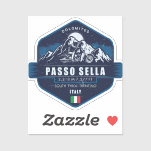 Adesivo Emblema da Aventura de Moto Passo Sella Dolomites