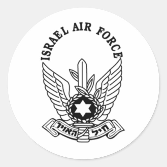 Adesivo Emblema da Força Aérea ZAHAL do Exército Israelita (Frente)