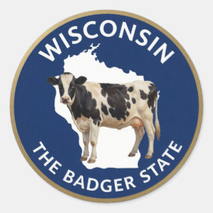 Adesivo Emblema da Vaca Leiteira de Wisconsin 🐄