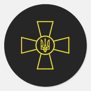Adesivo Emblema das Forças Armadas da Ucrânia Bandeira do