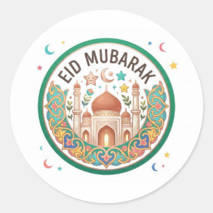 Adesivo Emblema de Arte Islâmica Colorido Eid Mubarak