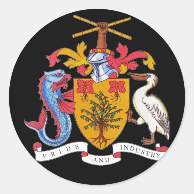Adesivo emblema de barbados (Frente)