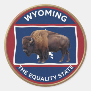 Adesivo Emblema de Bisão do Orgulho do Estado de Wyoming
